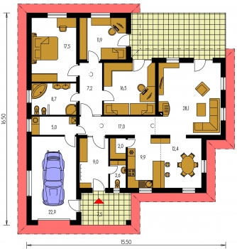 Mirror image | Floor plan of ground floor - BUNGALOW 93